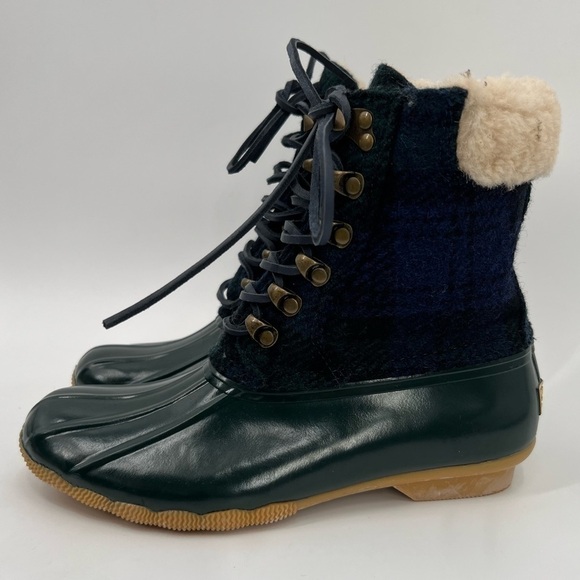 J. Crew x Sperry Top-Sider Flannel Shearwater Wool Waterproof Rubber Winter Boot - Picture 4 of 8